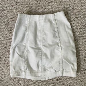 Free People White Denim Skirt